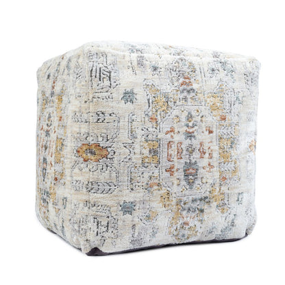 Vienna Performance Pouf Set of 2 in Gray/Multicolored 18" x 18" x 18"