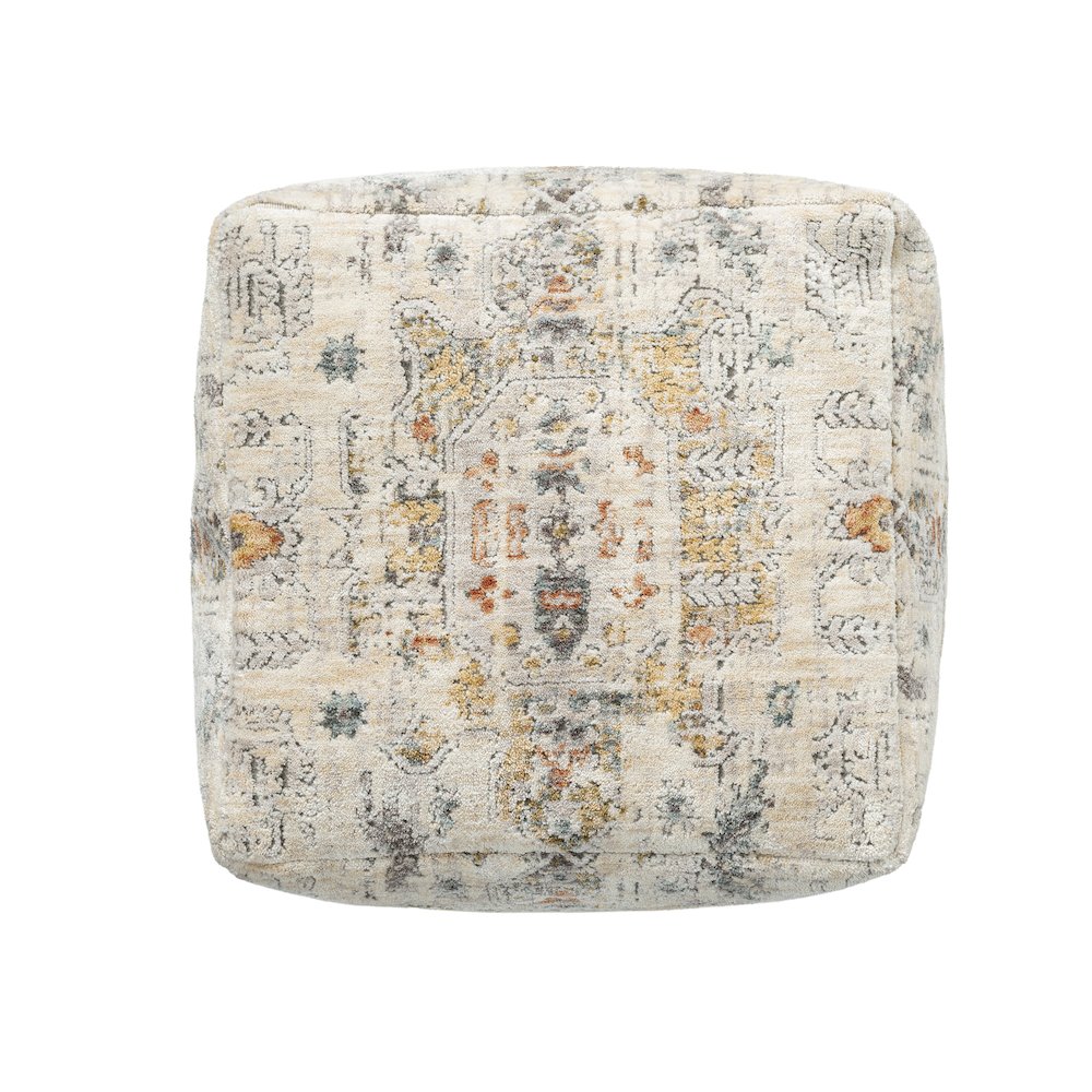 Vienna Performance Pouf Set of 2 in Gray/Multicolored 18" x 18" x 18"
