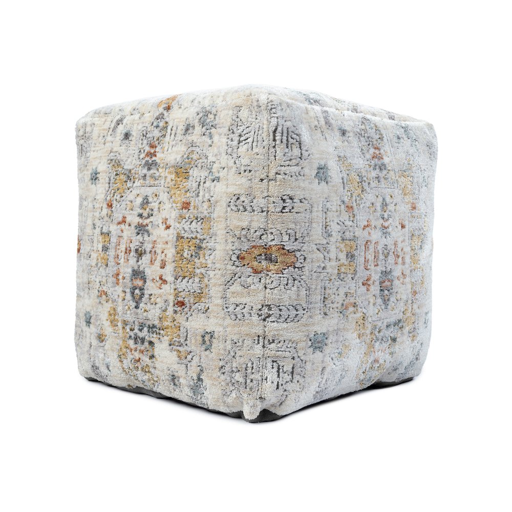 Vienna Performance Pouf Set of 2 in Gray/Multicolored 18" x 18" x 18"