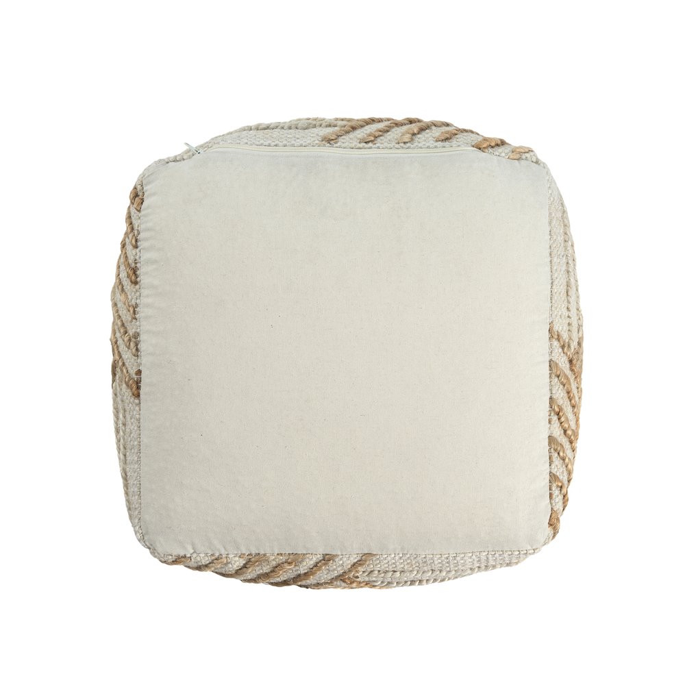Mesa Pouf Pouf  Finish in White/Beige 18" x 18" x 18"