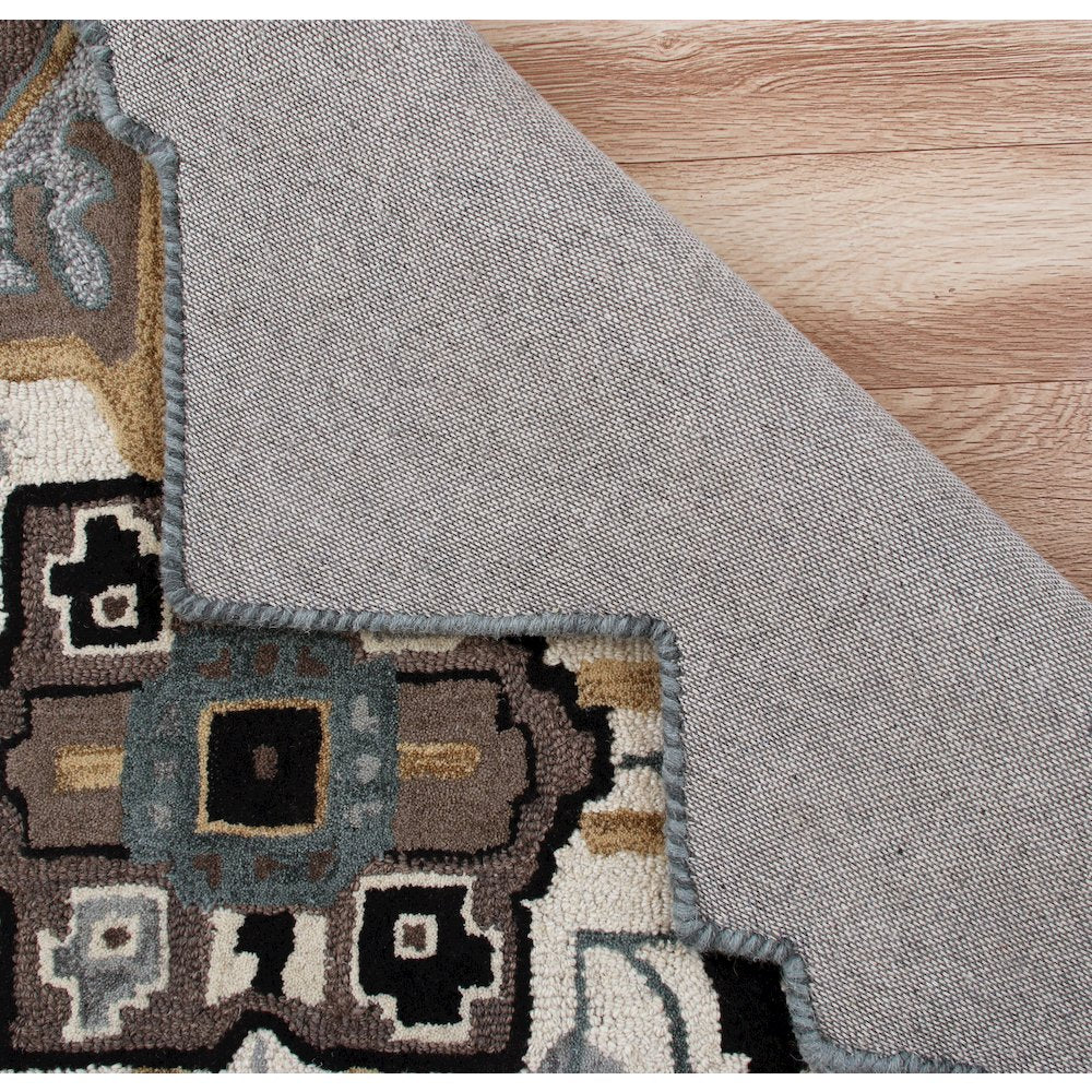 Southwestern Winter Cabin Medallion Shape Rug