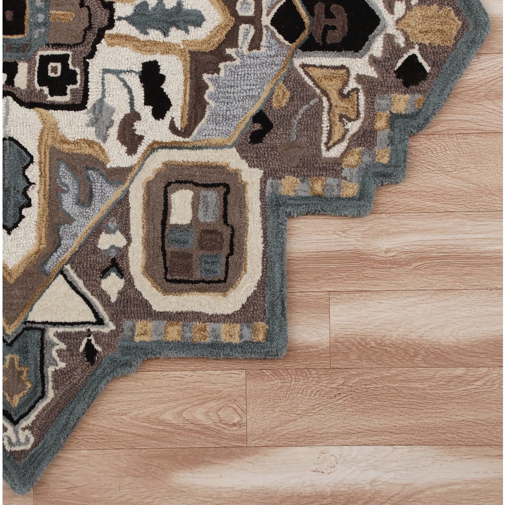 Southwestern Winter Cabin Medallion Shape Rug