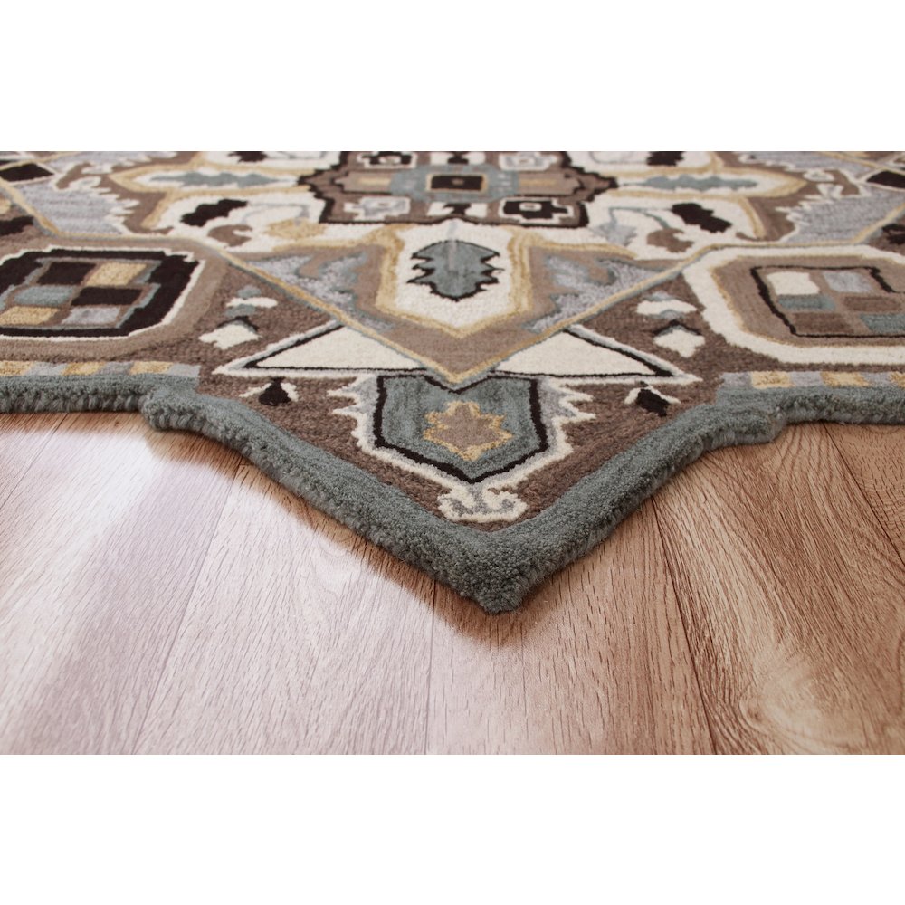 Southwestern Winter Cabin Medallion Shape Rug