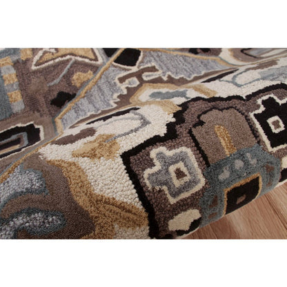 Southwestern Winter Cabin Medallion Shape Rug