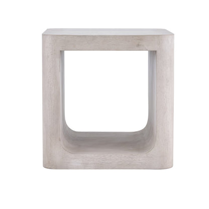 Greywash Modern Distressed Hand-Made Mongo Wood Square Side Table