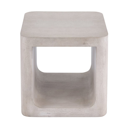 Greywash Modern Distressed Hand-Made Mongo Wood Square Side Table