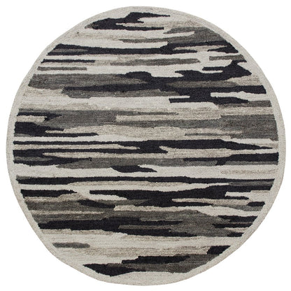 Distressed Cabin Camouflage Round Rug