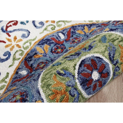 Floral Medallion Mosaic Round Rug
