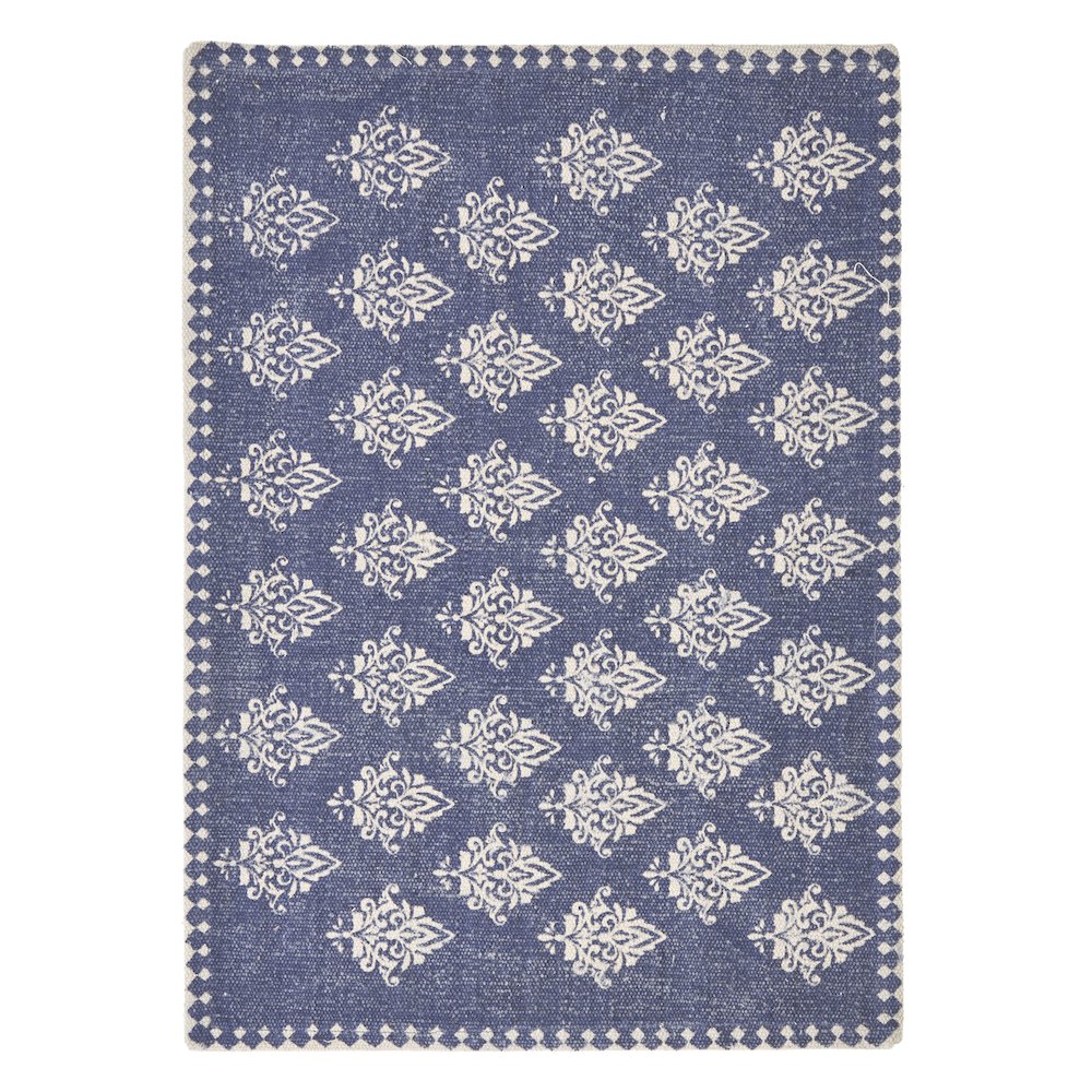 Jubilee Cobalt Blue/Cream Damask Hand-Loomed Placemat, Set of 4