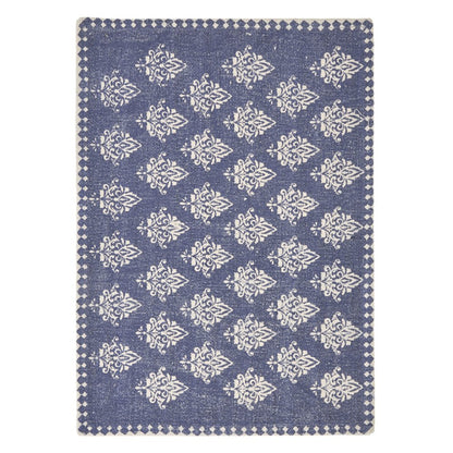 Jubilee Cobalt Blue/Cream Damask Hand-Loomed Placemat, Set of 4
