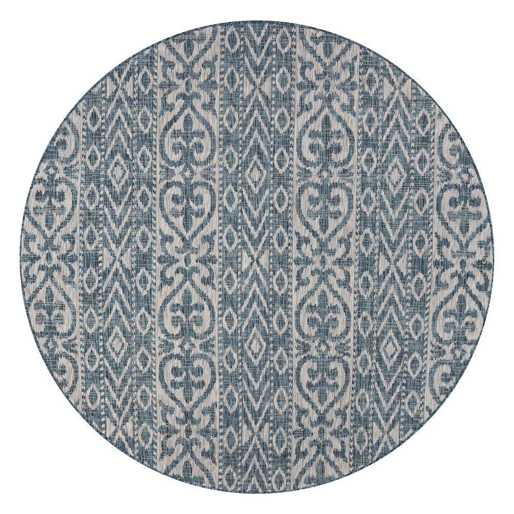 Entwined Geometric Indoor/Outdoor Round Rug