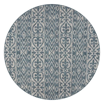 Entwined Geometric Indoor/Outdoor Round Rug