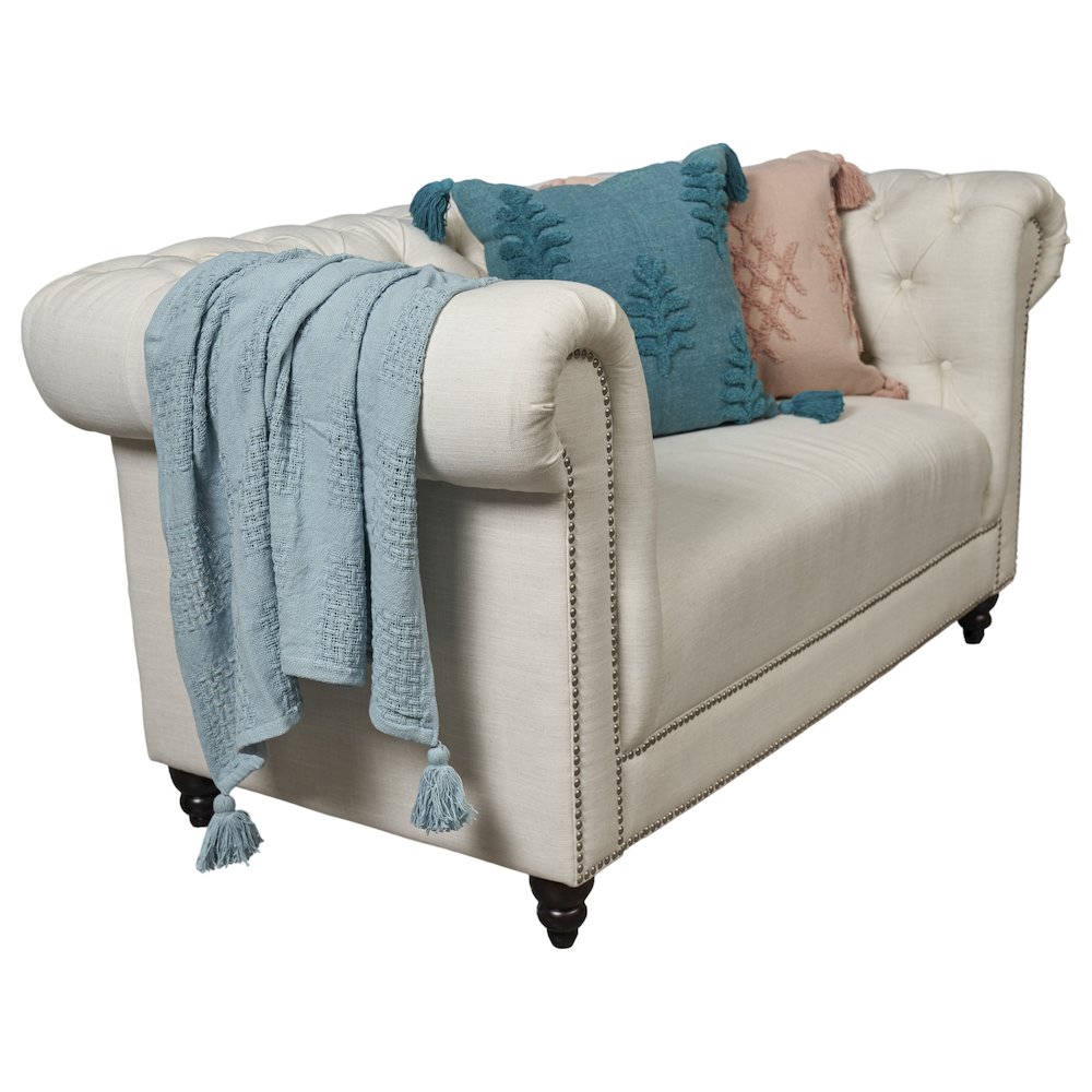 Blue Solid All-Natural Cotton Throw Blanket