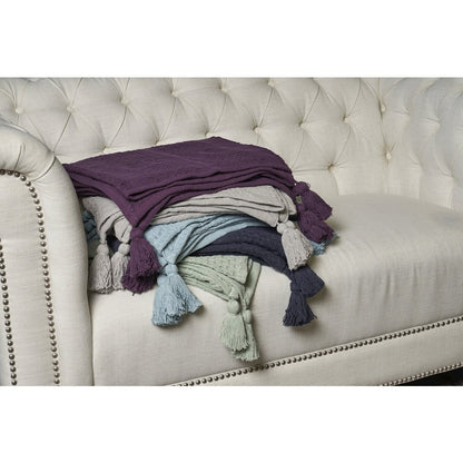 Green Solid All-Natural Cotton Throw Blanket