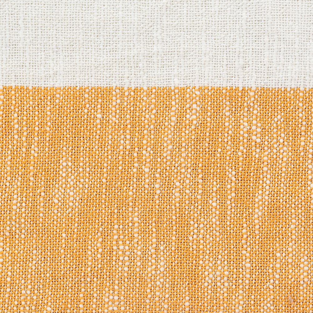 Borderline Striped Hand-Woven All-Natural Cotton Throw Blanket, Yellow