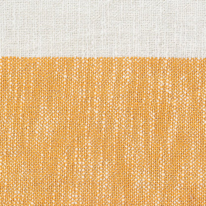 Borderline Striped Hand-Woven All-Natural Cotton Throw Blanket, Yellow