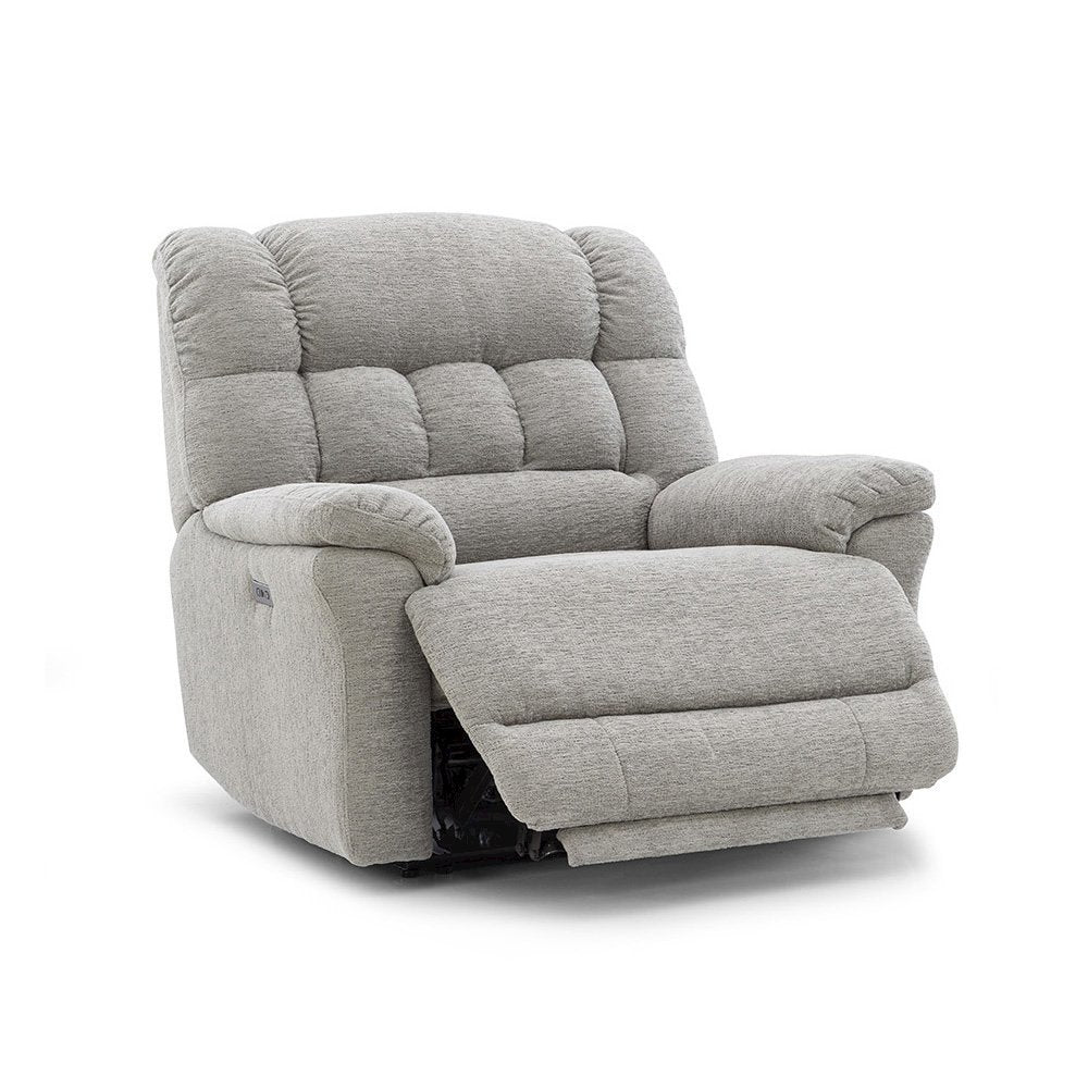 Light Gray Power Recliner Chair Oversized with Electric Recline and USB Port