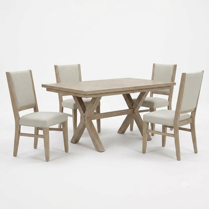 Brentwood 5 Piece Double Pedestal Table Set - Sandstone