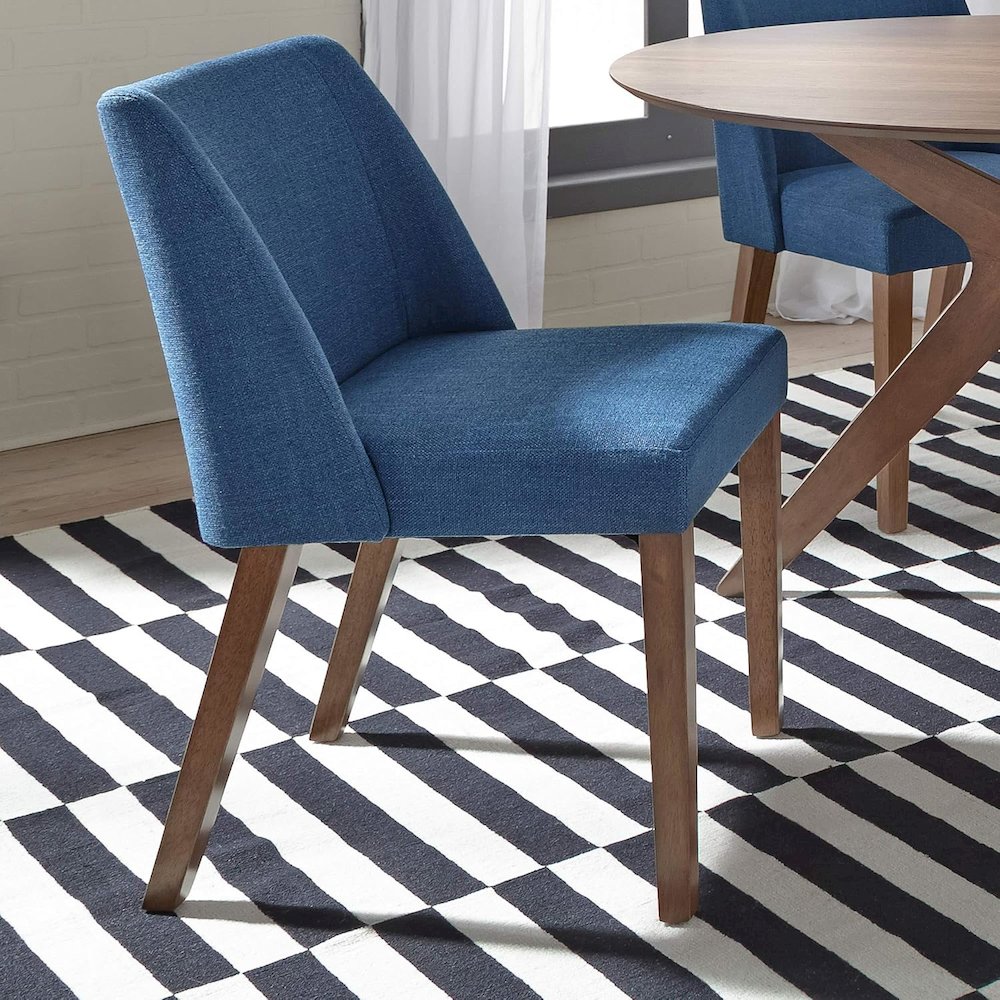 Space Savers Nido Chair - Blue (RTA)-Set of 2 in Satin Walnut