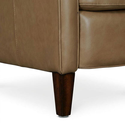 Cream Manual Recliner with Headrest in Traditional Design for Relaxation