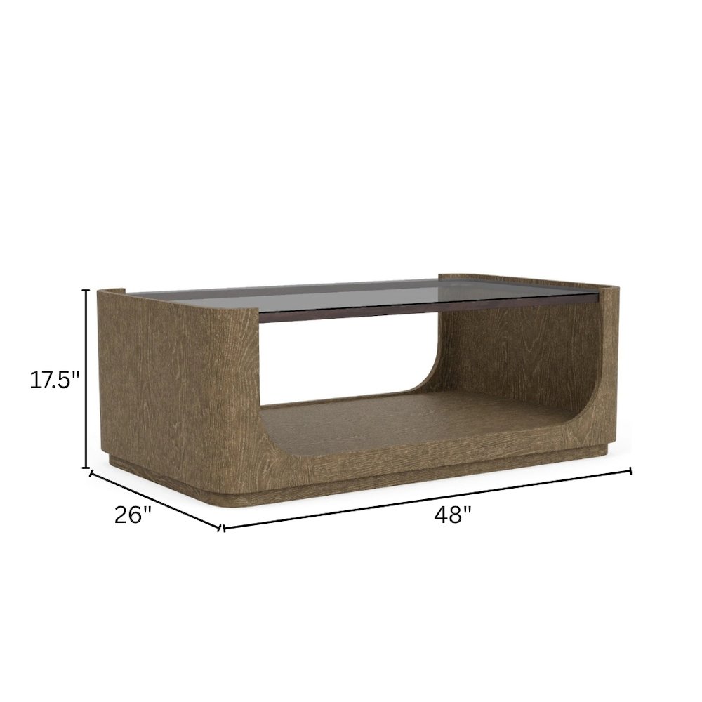 Brown Cocktail Table, Hardwoods & Oak Veneers, Rolling Casters