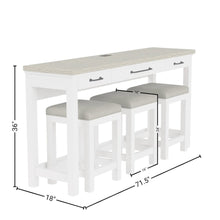 Beige Bar Table and Chairs Set with Counter Stools Set of 3