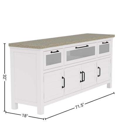 Cream Wood Sideboard Cabinet Buffet Cabinet Credenza Console Table
