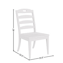 White Wooden Dining Chairs Set of 2 – Ladder Back Kitchen Seating