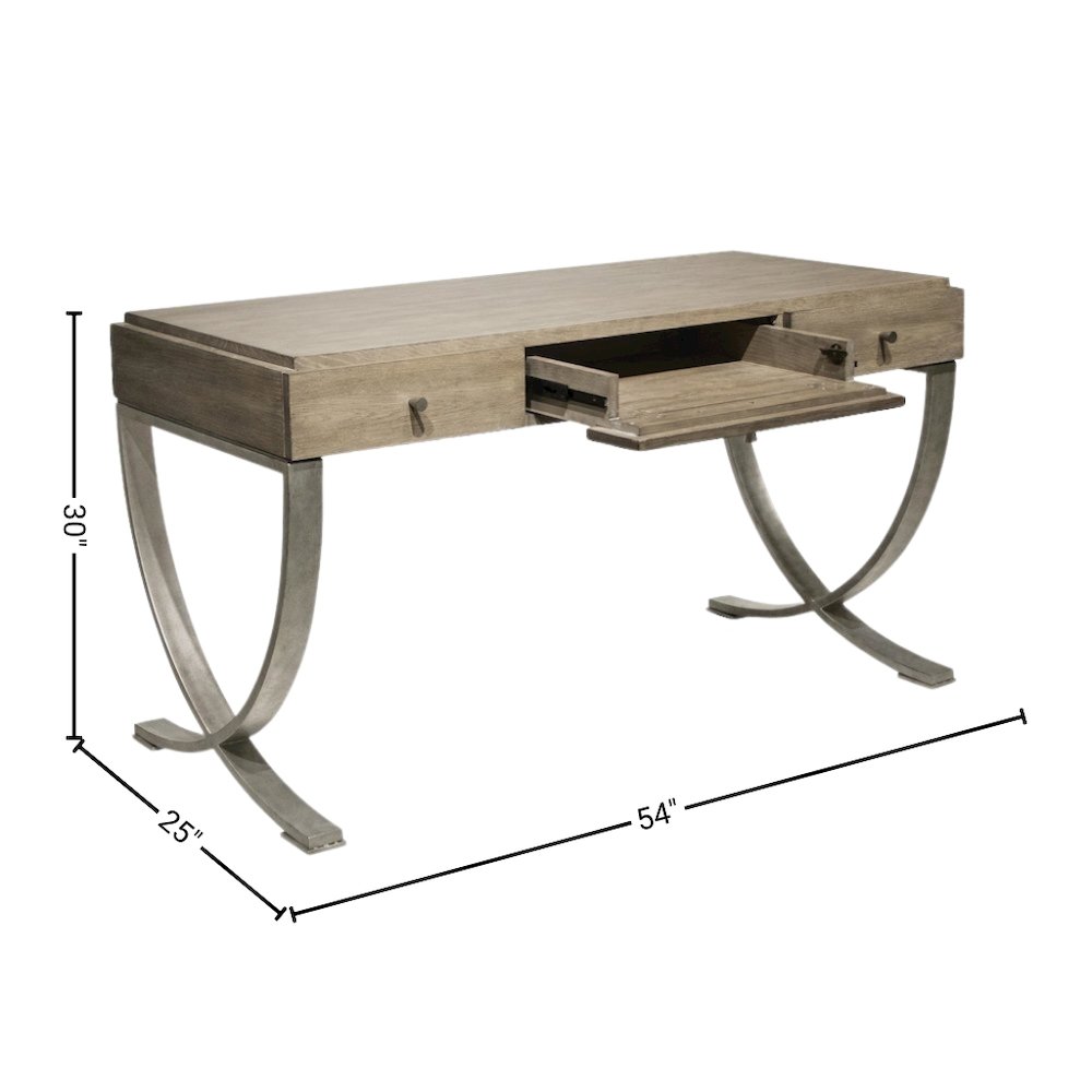 Wooden Desk with 3 Drawers – Brown Writing Desk with Storage for Office
