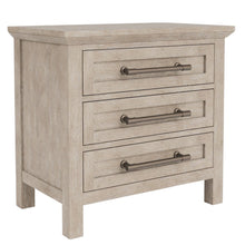 Solid Wood Gray Nightstand – 26 Inch High End Table with 3 Drawers