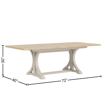 Beige Extendable Dining Table for 6, Rectangle 6 Seater Dining Table