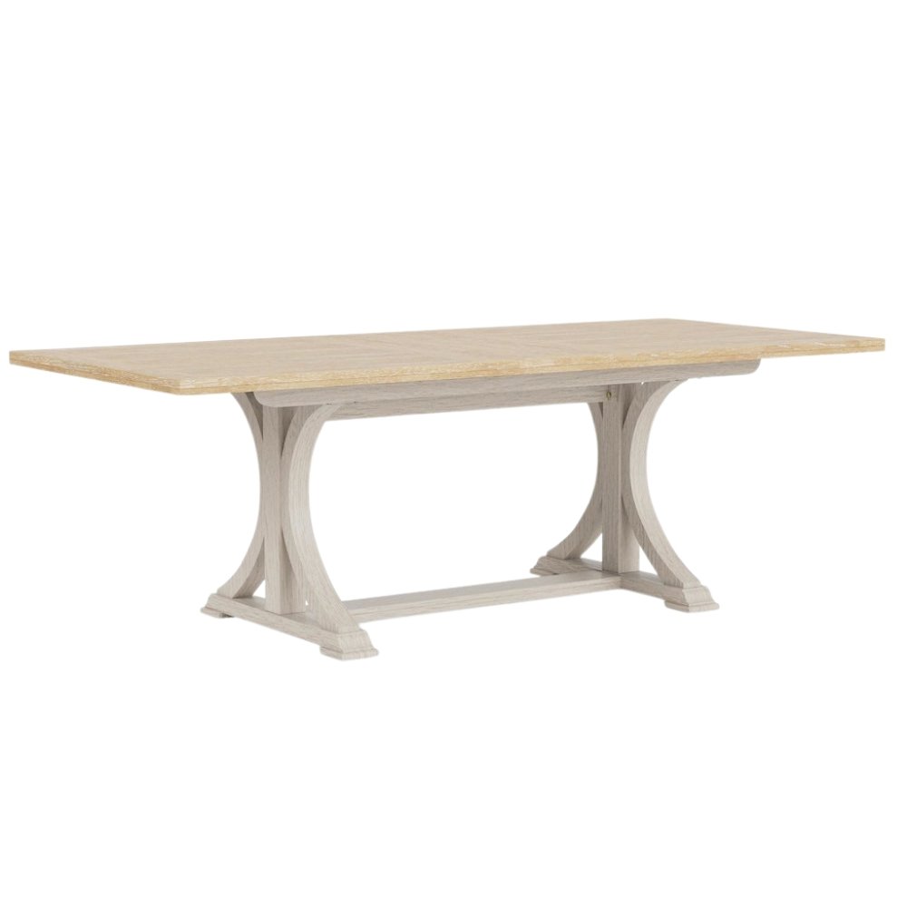 Beige Extendable Dining Table for 6, Rectangle 6 Seater Dining Table