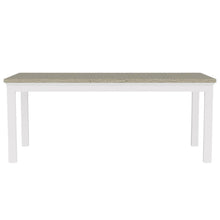 Beige Farmhouse Dining Table for 6, Wooden Rectangle Kitchen Table