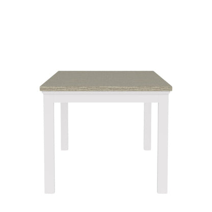 Beige Farmhouse Dining Table for 6, Wooden Rectangle Kitchen Table