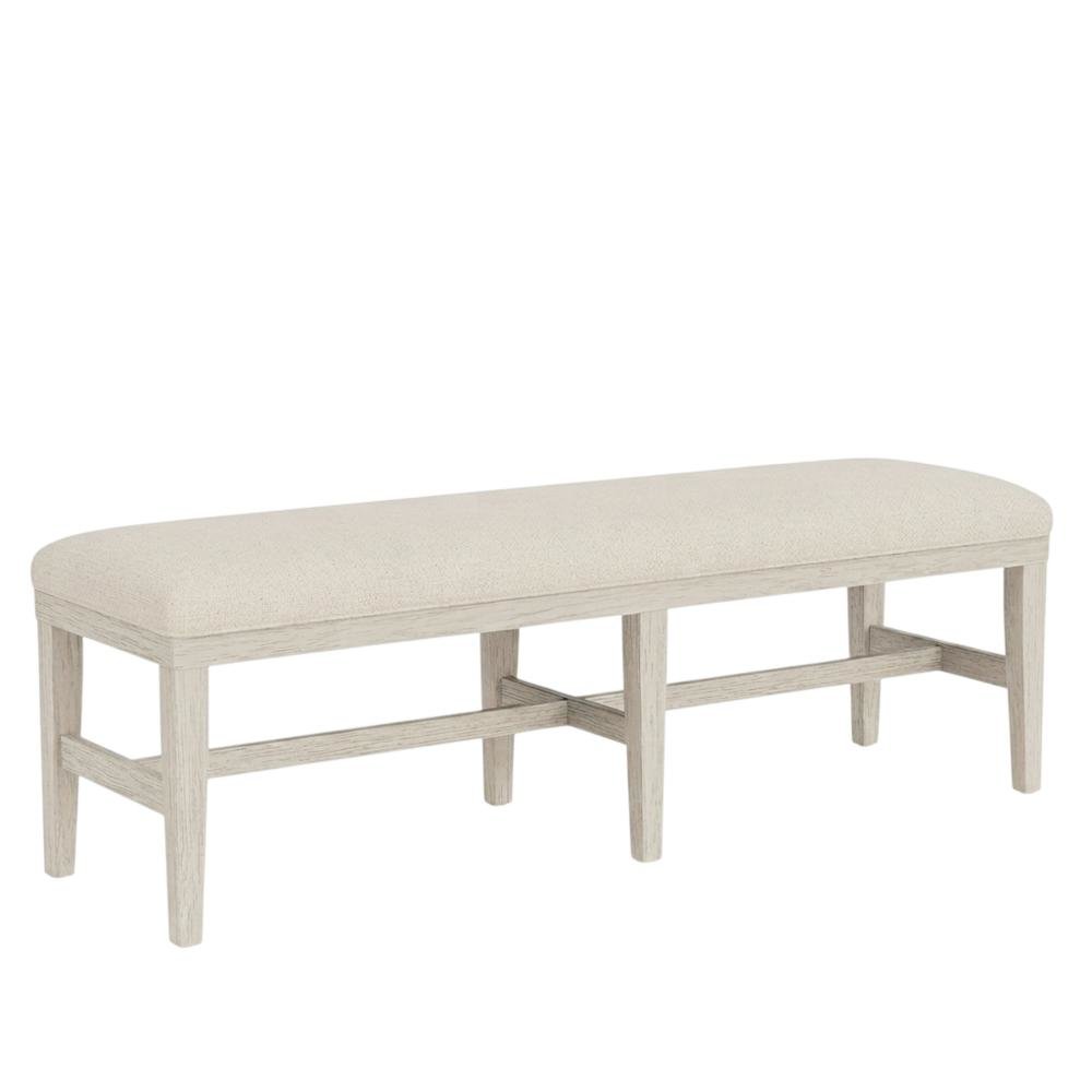 Beige Upholstered Dining Bench – Wood Bed Bench for Bedroom or Hallway