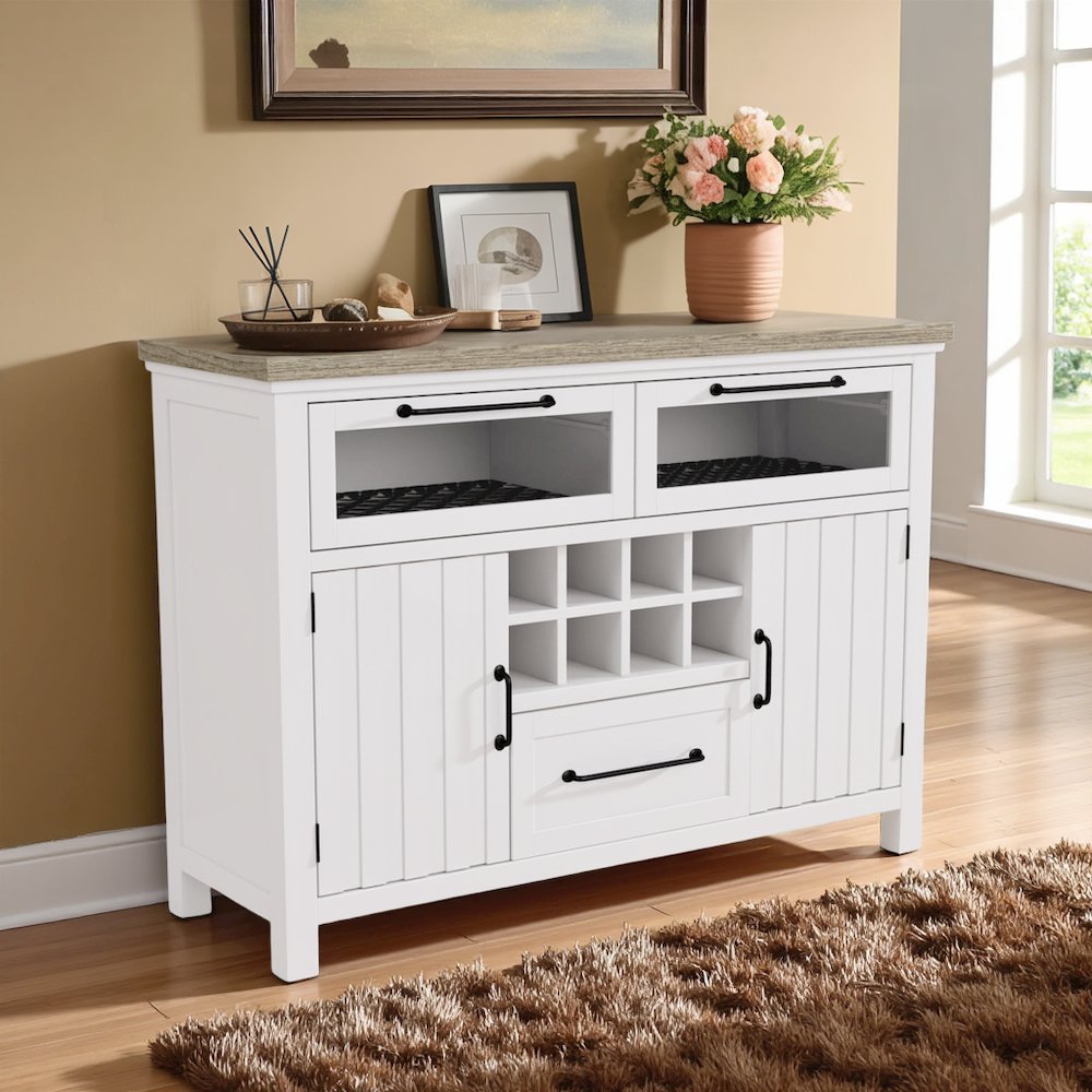 Buffet Cabinet with Storage – Beige Sideboard Cabinet and Buffet Table