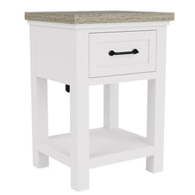 Wood Nightstand with Drawer – Beige End Table Bedroom Accent Storage