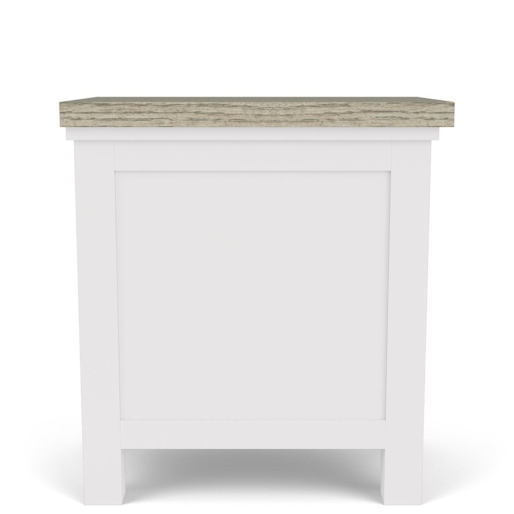 Beige Wooden 3 Drawer End Table Nightstand with Drawers Bedside Table