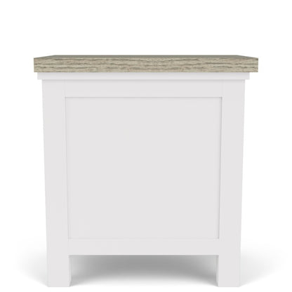 Beige Wooden 3 Drawer End Table Nightstand with Drawers Bedside Table