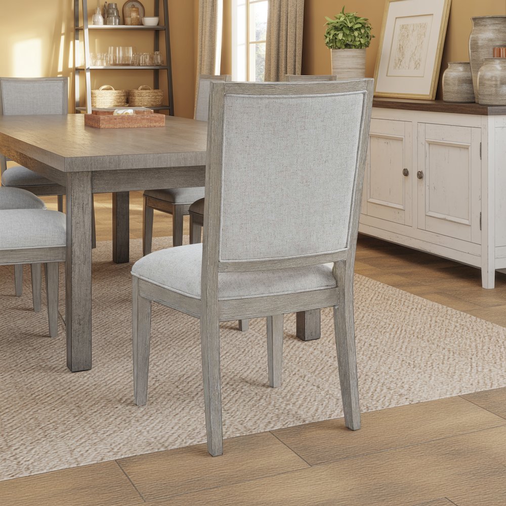 Gray Upholstered Dining Chair Set of 2 for Kitchen or Formal Dining Table Use