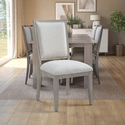 Gray Upholstered Dining Chair Set of 2 for Kitchen or Formal Dining Table Use