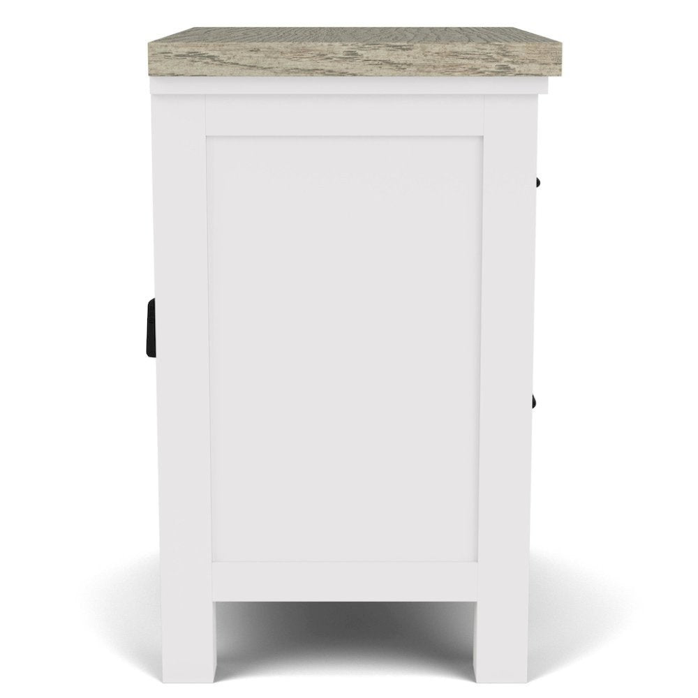 Wood Nightstand with 2 Drawers – Beige End Table Bedroom Accent Storage