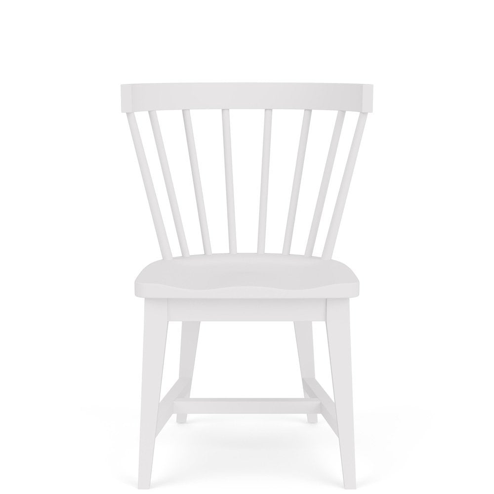 White Spindle Chair with Wood Frame – Elegant Dining Room Seating Option, Set of 2