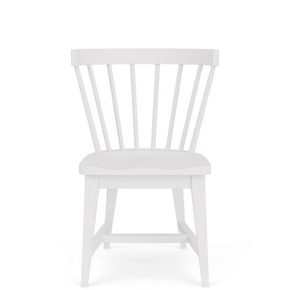 White Spindle Chair with Wood Frame – Elegant Dining Room Seating Option, Set of 2