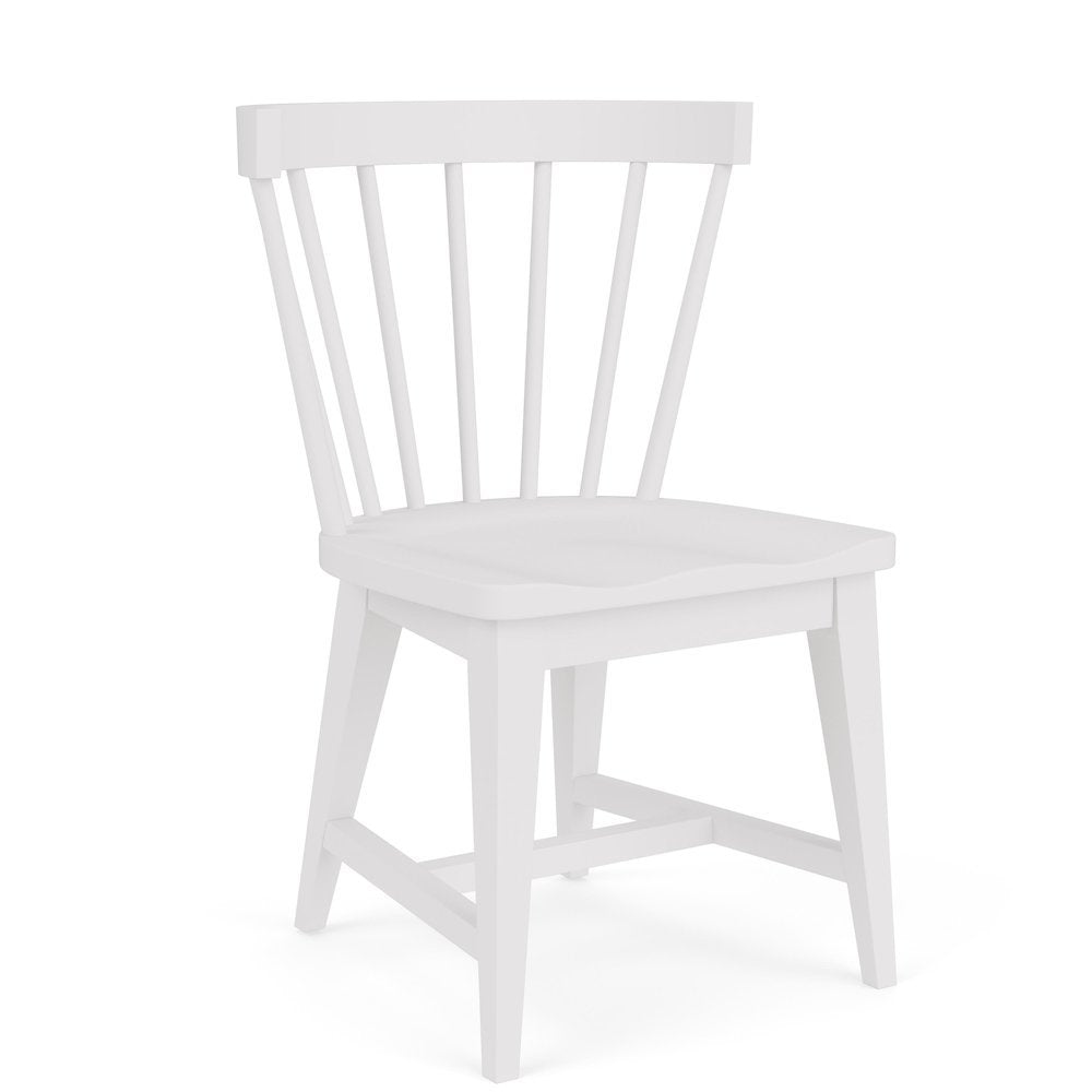 White Spindle Chair with Wood Frame – Elegant Dining Room Seating Option, Set of 2