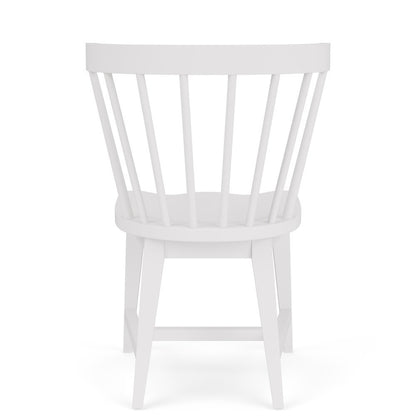 White Spindle Chair with Wood Frame – Elegant Dining Room Seating Option, Set of 2