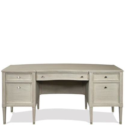 Executive Wood Desk with 5 Drawers – Traditional Office Desk in Brown Finish