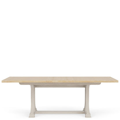 Beige Extendable Dining Table for 6, Rectangle 6 Seater Dining Table