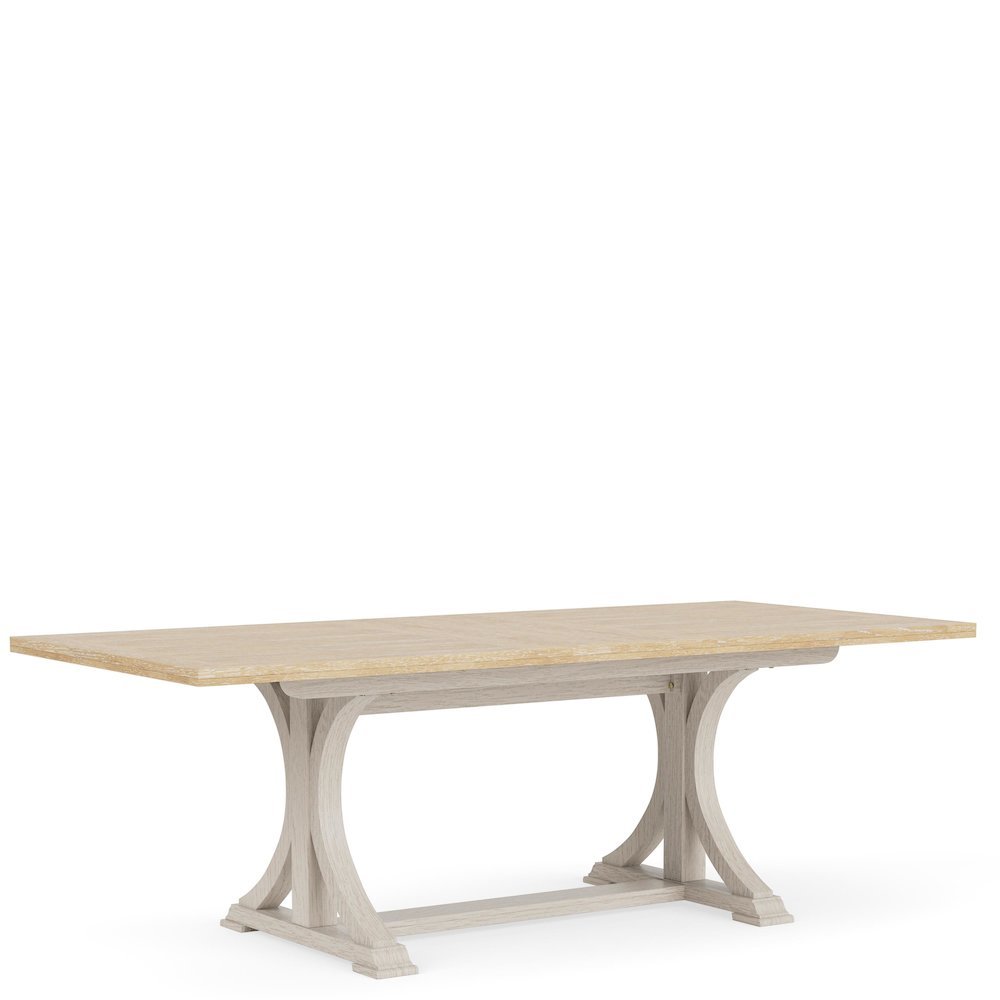 Beige Extendable Dining Table for 6, Rectangle 6 Seater Dining Table