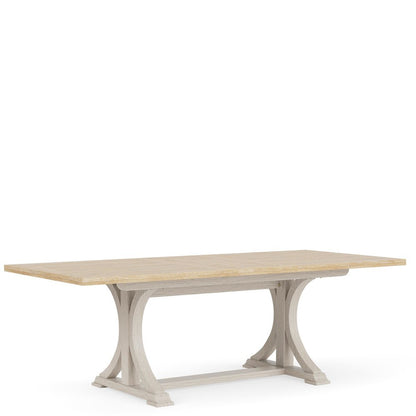 Beige Extendable Dining Table for 6, Rectangle 6 Seater Dining Table